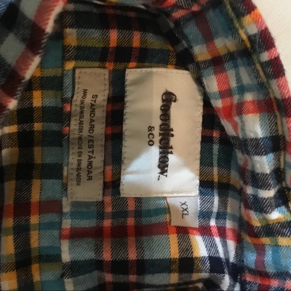 Good fellow Men Long Sleeve Blue Plaid Shirt XXL - Picture 3 of 3